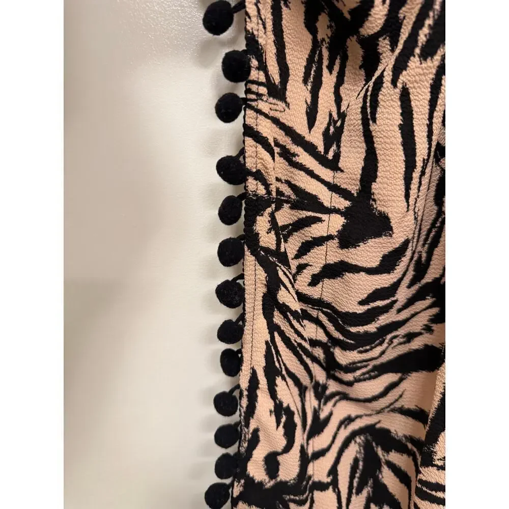 Xhilaration Zebra Animal Print Pompom Boho Beach Swimsuit Cover-up Size Medium
